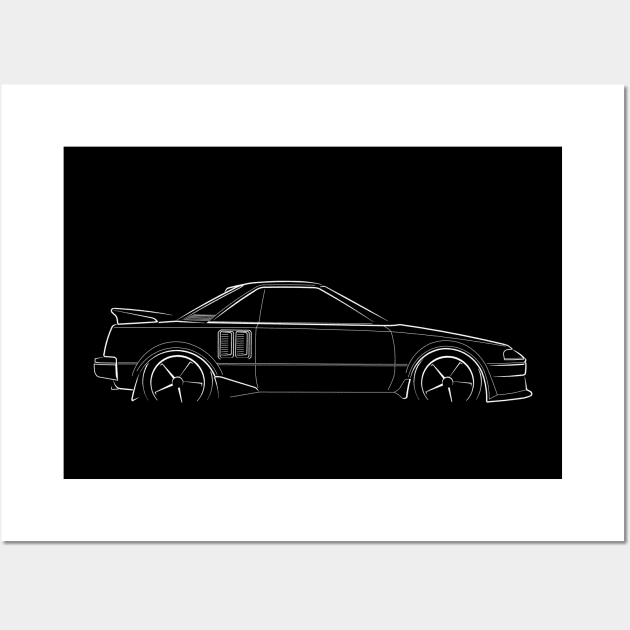 1986 Toyota MR2 W10 - profile stencil, white Wall Art by mal_photography